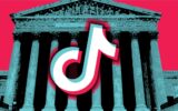 TikTok logo superimposed on Supreme Court building