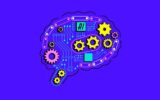 AI-powered mechanical brain with gears and wheels, symbolizing the fusion of artificial intelligence and human emotion in creative advertising.