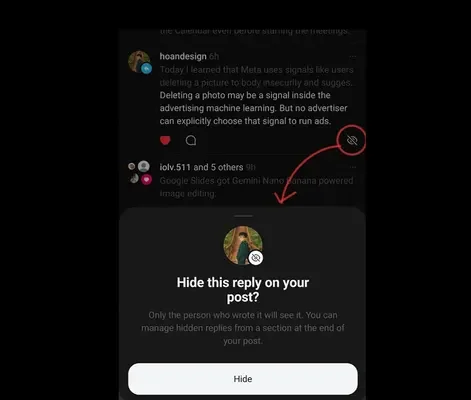 Threads hace que sea más fácil ocultar respuestas de publicación no deseadas
