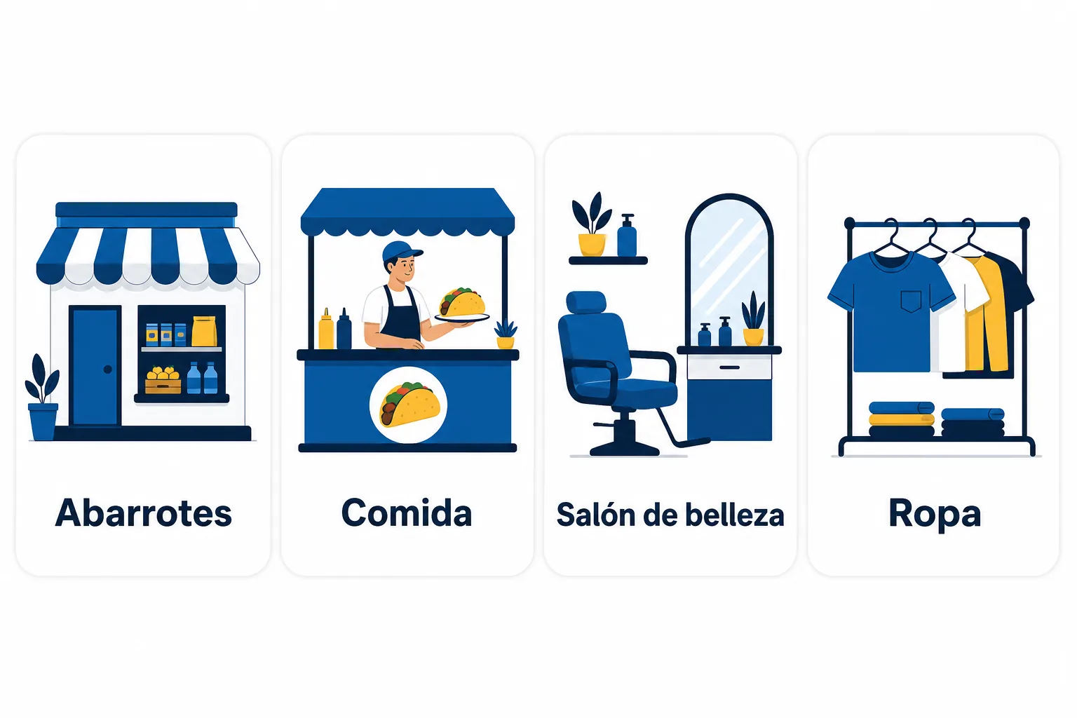 Giros con venta diaria en México: abarrotes, comida, salón de belleza y ropa